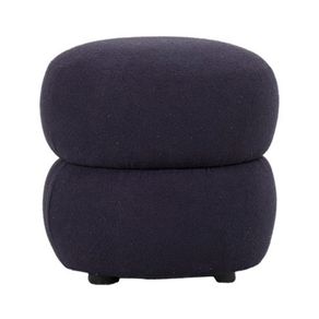 6 Puff Redondo Respiro Rivatti 39 cm -Altura- Estofado em Boucle Azul Noite